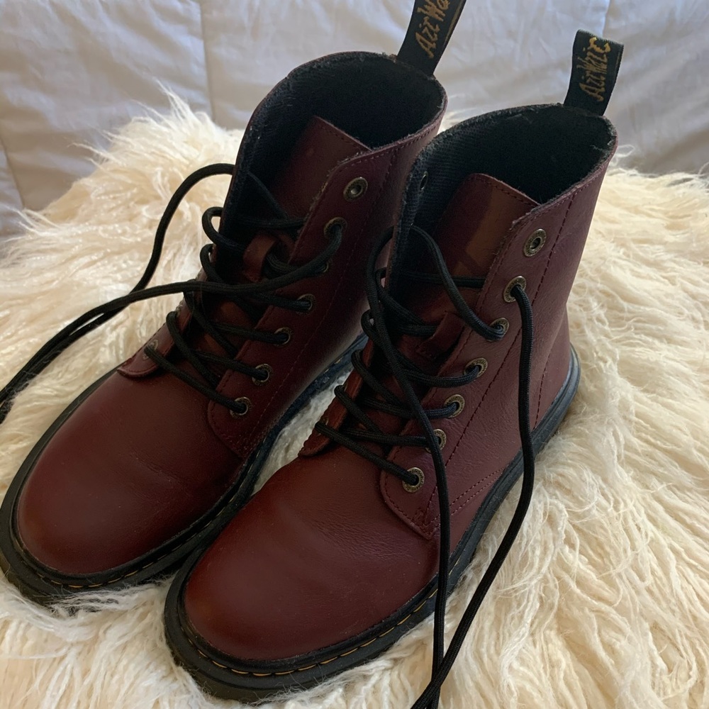 Dr. Martens Burgundy Lace-Up Boots